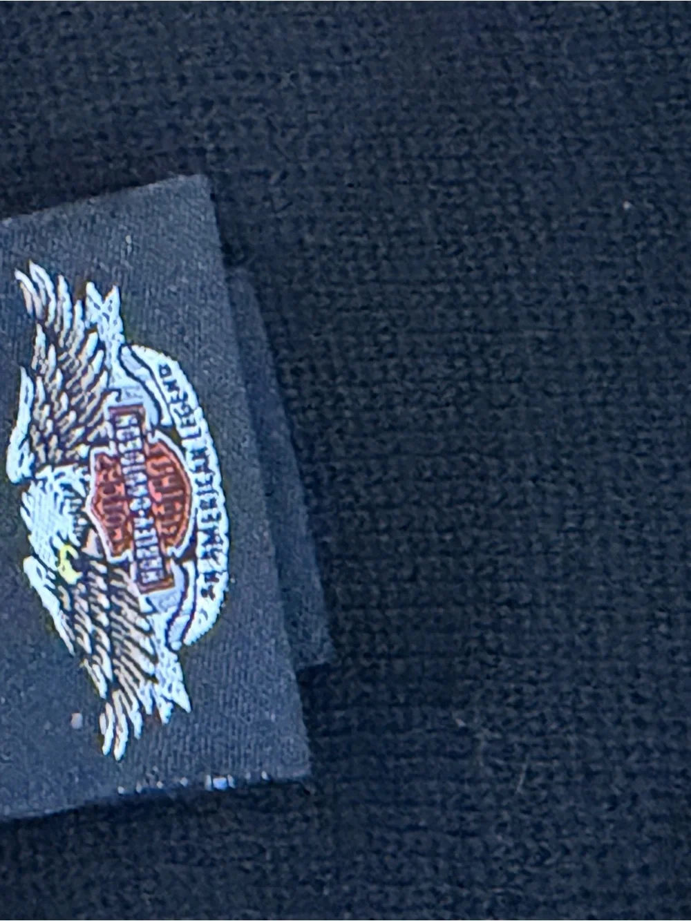 Vintage Harley-Davidson Acrylic Scarf Black Orange Logo Made in USA Unisex